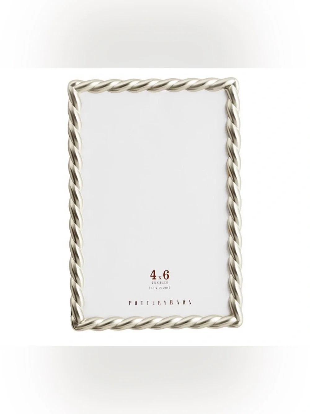 Pottery Barn Metal Rope Silver 4x6 Picture Frame