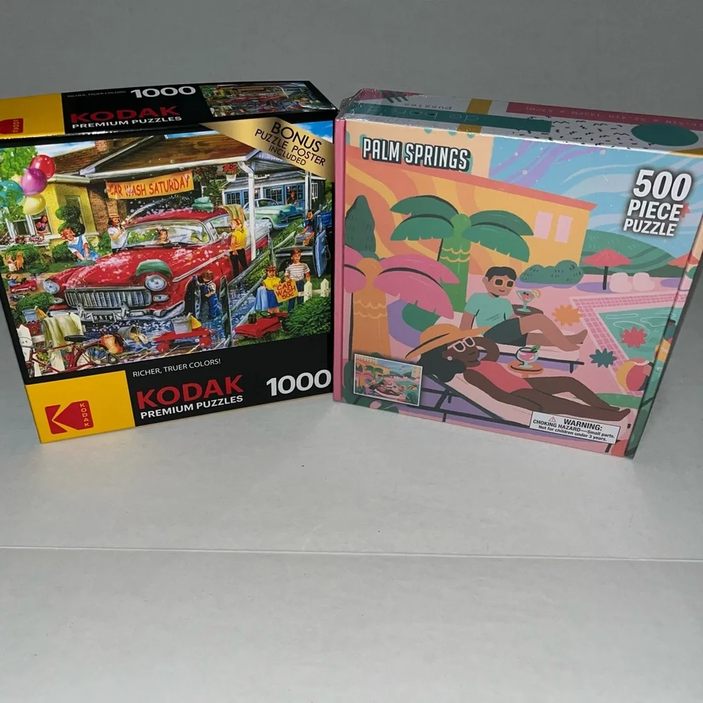 Kodak 1000 Piece Car Wash Saturday and de bored 500 Piece Palm Springs‎ Puzzles