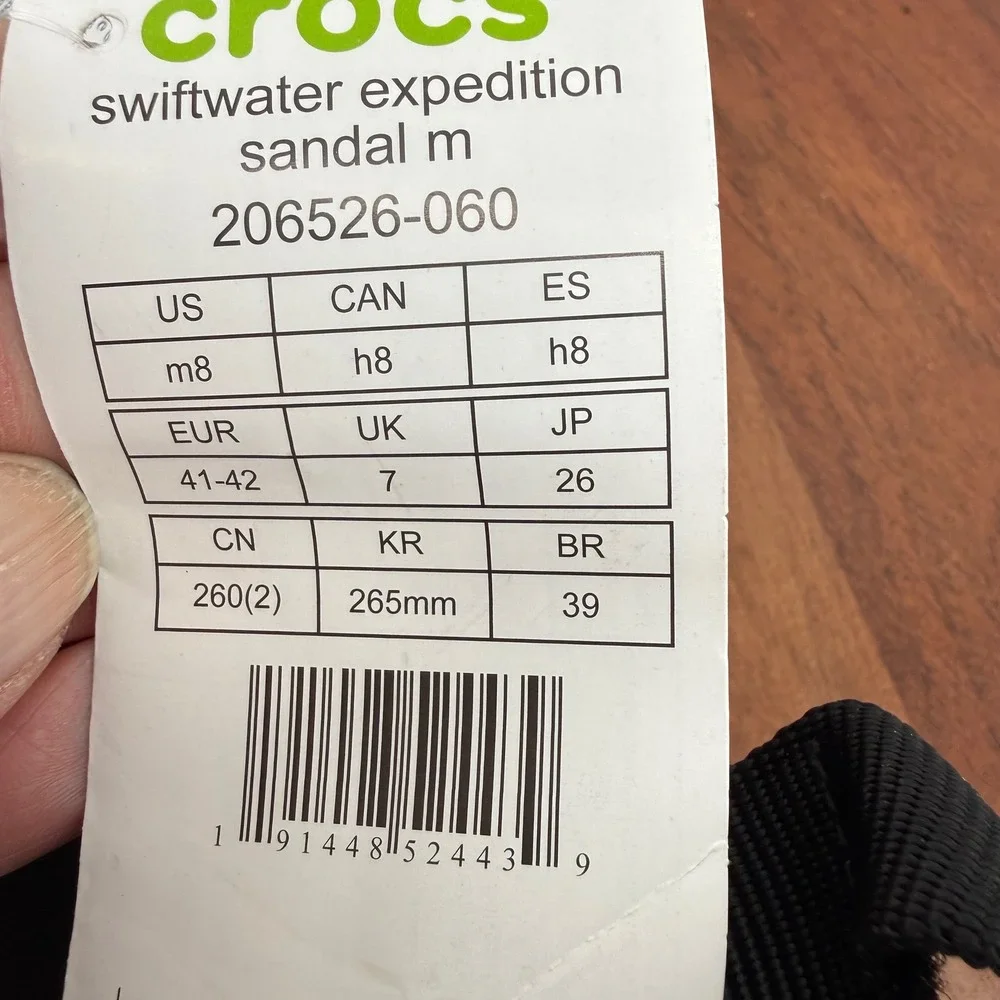 Crocs Swiftwater Expedition Sandal Black Adjustable Sport Water Shoe Mens 8