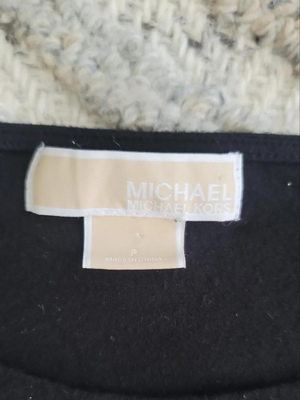 Michael Kors Black Short-Sleeve Tee with Silver Grommet Trim