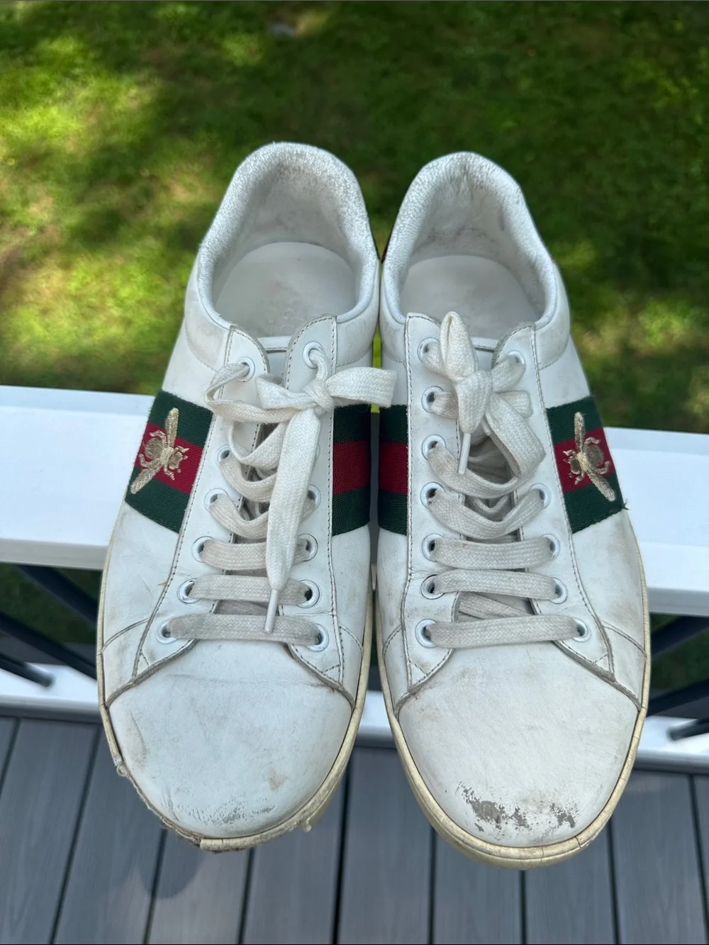Gucci white leather