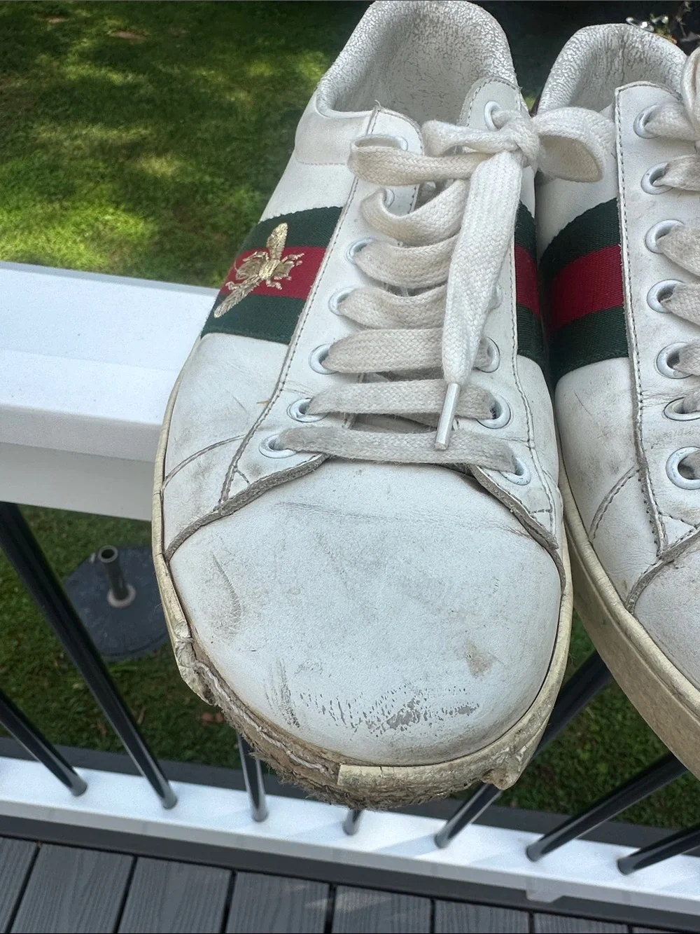 Gucci white leather