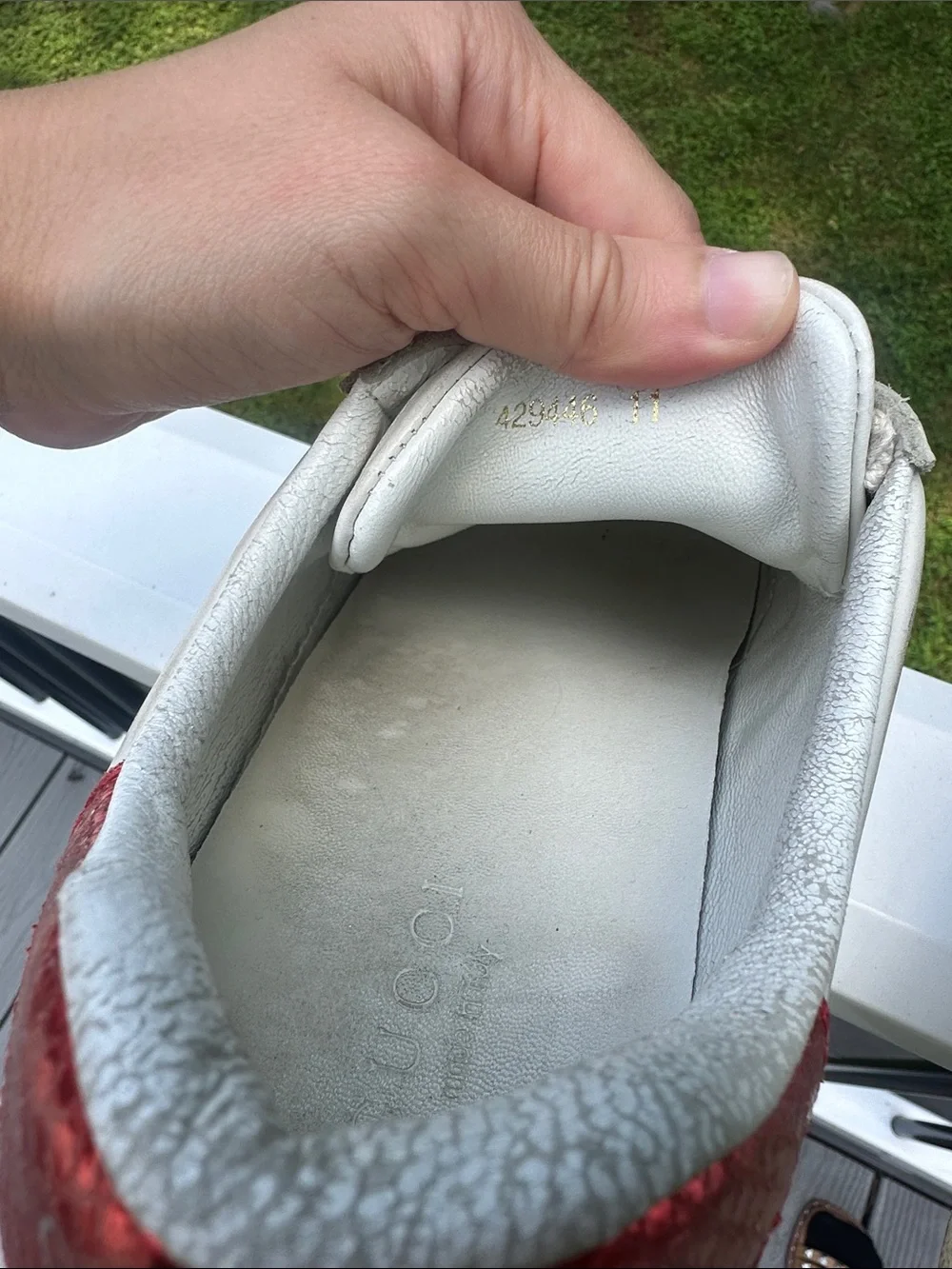 Gucci white leather