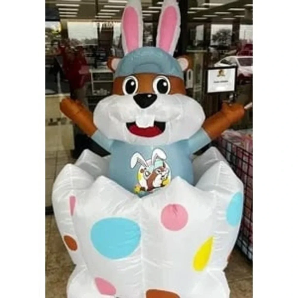 Buc-ee's Animated Inflatable Buc-ee Beaver Easter Outdoor Decor, Lights Up