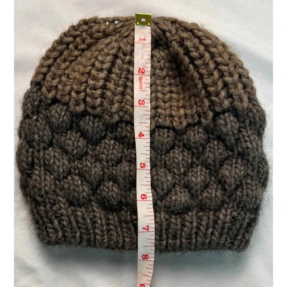 Cintelli e Galluzzo Brown Chunky Knit Beanie Alpaca Wool Blend Made in Italy Hat