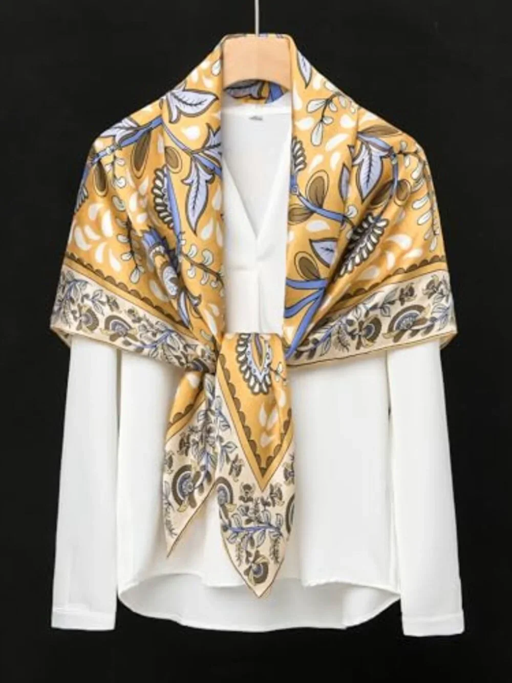 100% Mulberry Silk Square Scarf 43