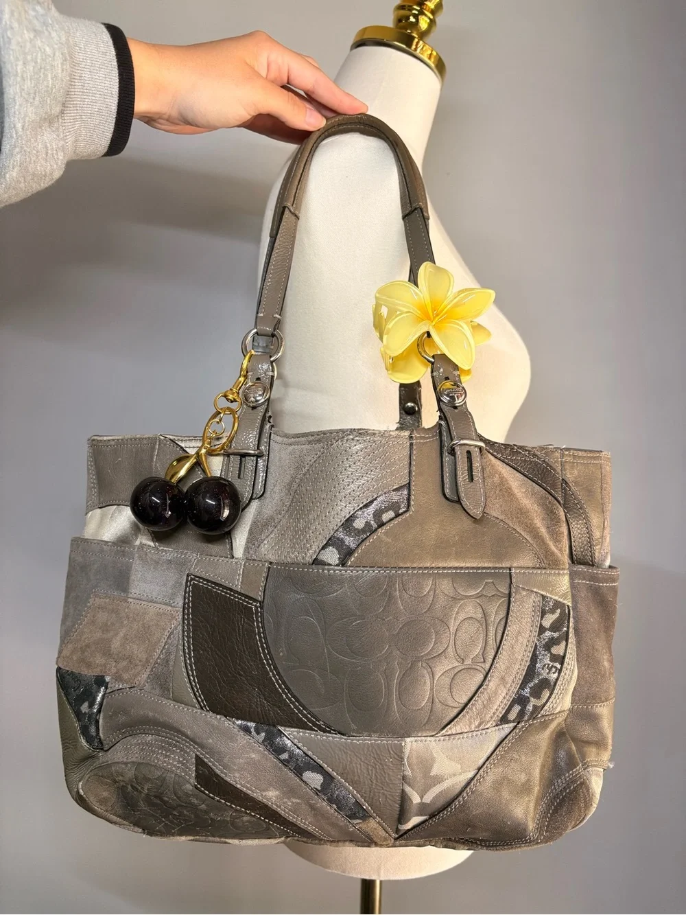 Y2K Coach Ocelot Patchwork Gallery Tote Style F15459
