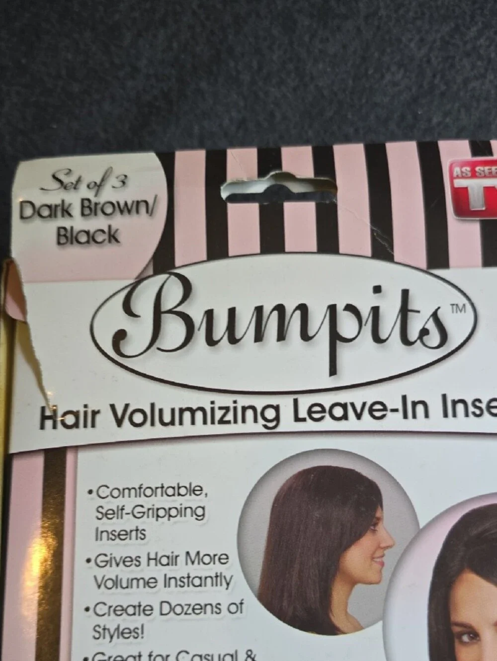 NIB Hair Volumizing Leave-In Inserts - Dark Brown/Black