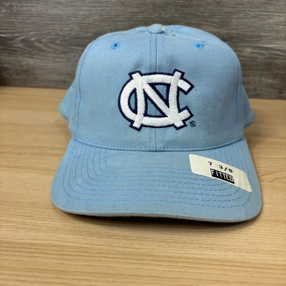 Vintage North Carolina Tar Heels Hat Cap‎ Fitted 7 1/8 Blue Top of the World Y2K