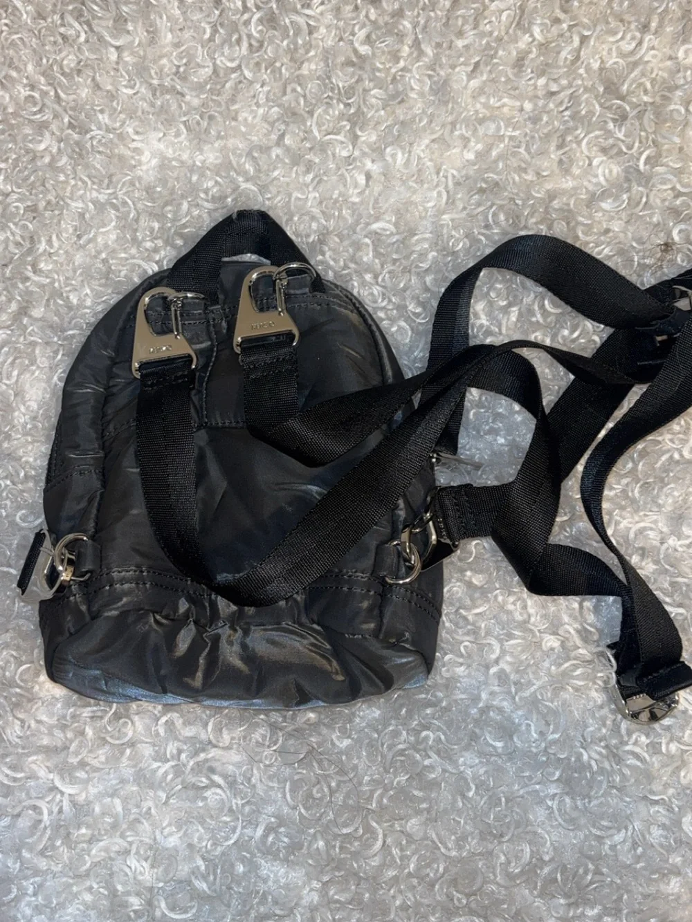 Kenzo Black Mini Backpack with Multicolor Embroidered Tiger. Nice small mini bag