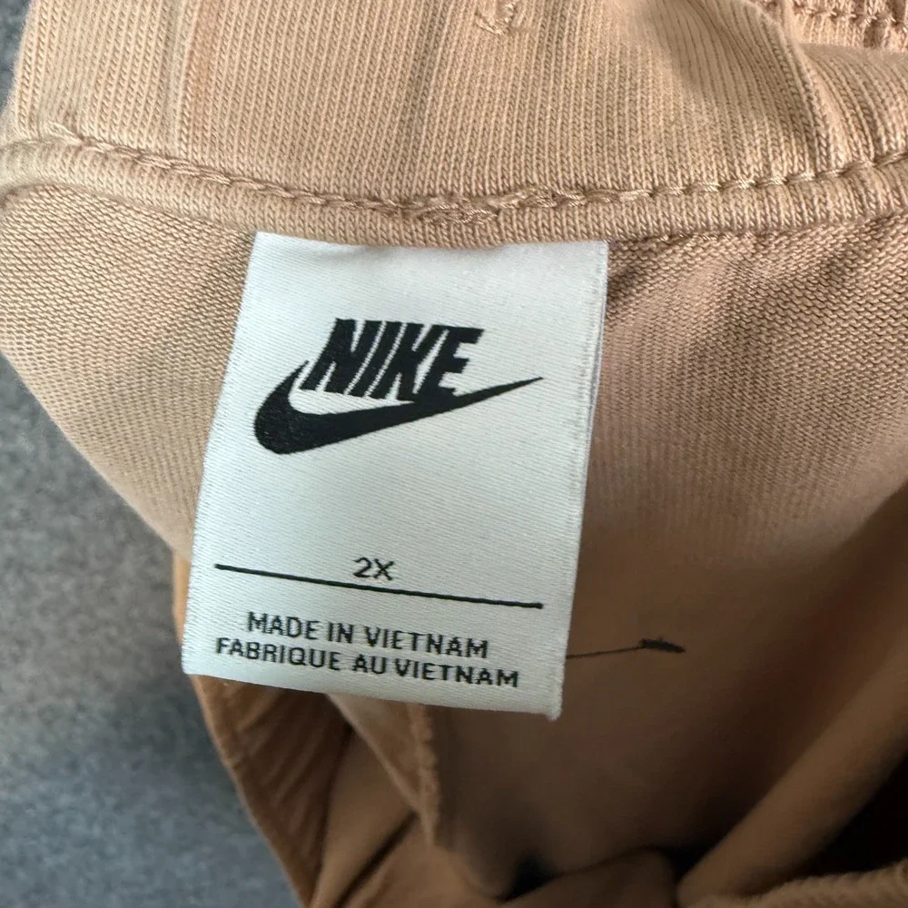 Nike Pants Womens 2X XXL Tan Joggers Fleece Sweatpants Casual Stretch Plus‎ Size