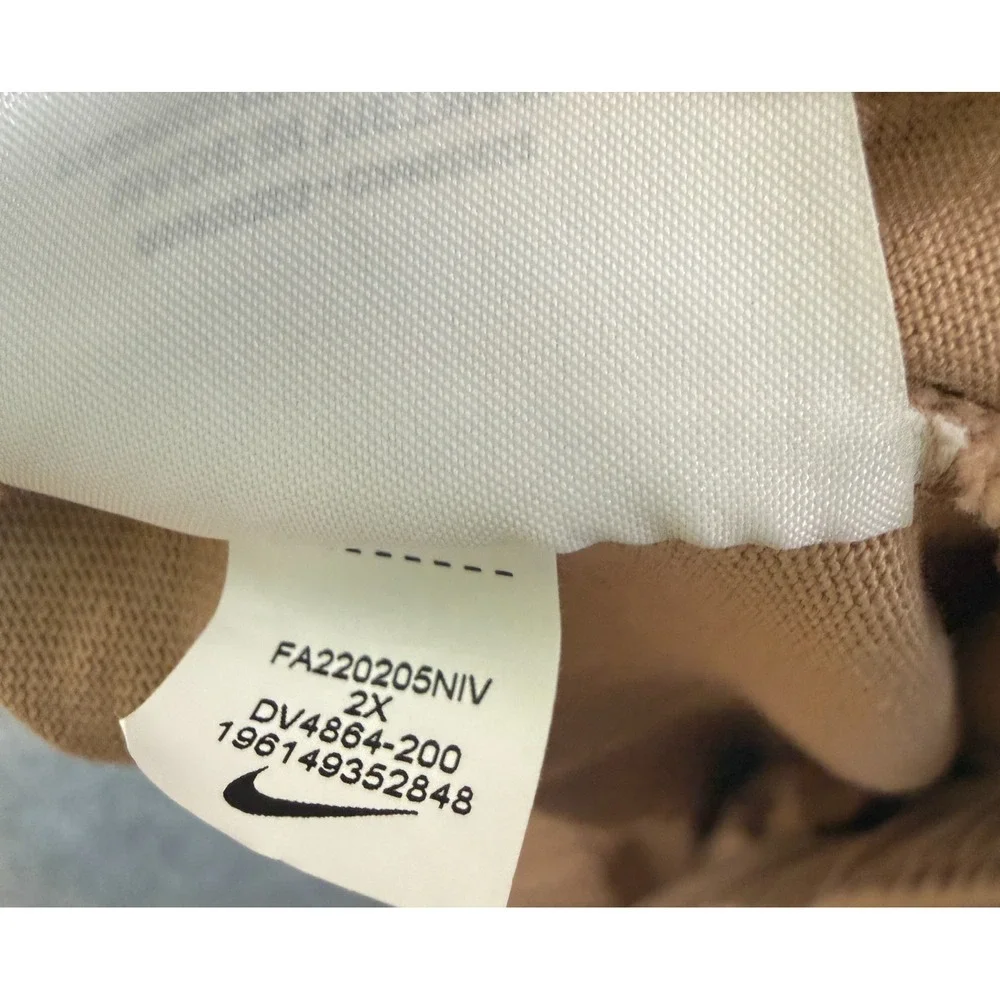 Nike Pants Womens 2X XXL Tan Joggers Fleece Sweatpants Casual Stretch Plus‎ Size