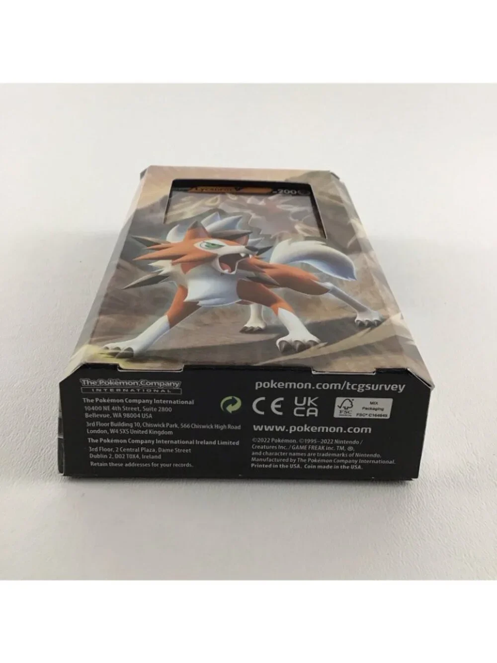 Pokemon Crashing Fangs Lycanroc V Battle Deck Playmat Metallic Coin Rules New