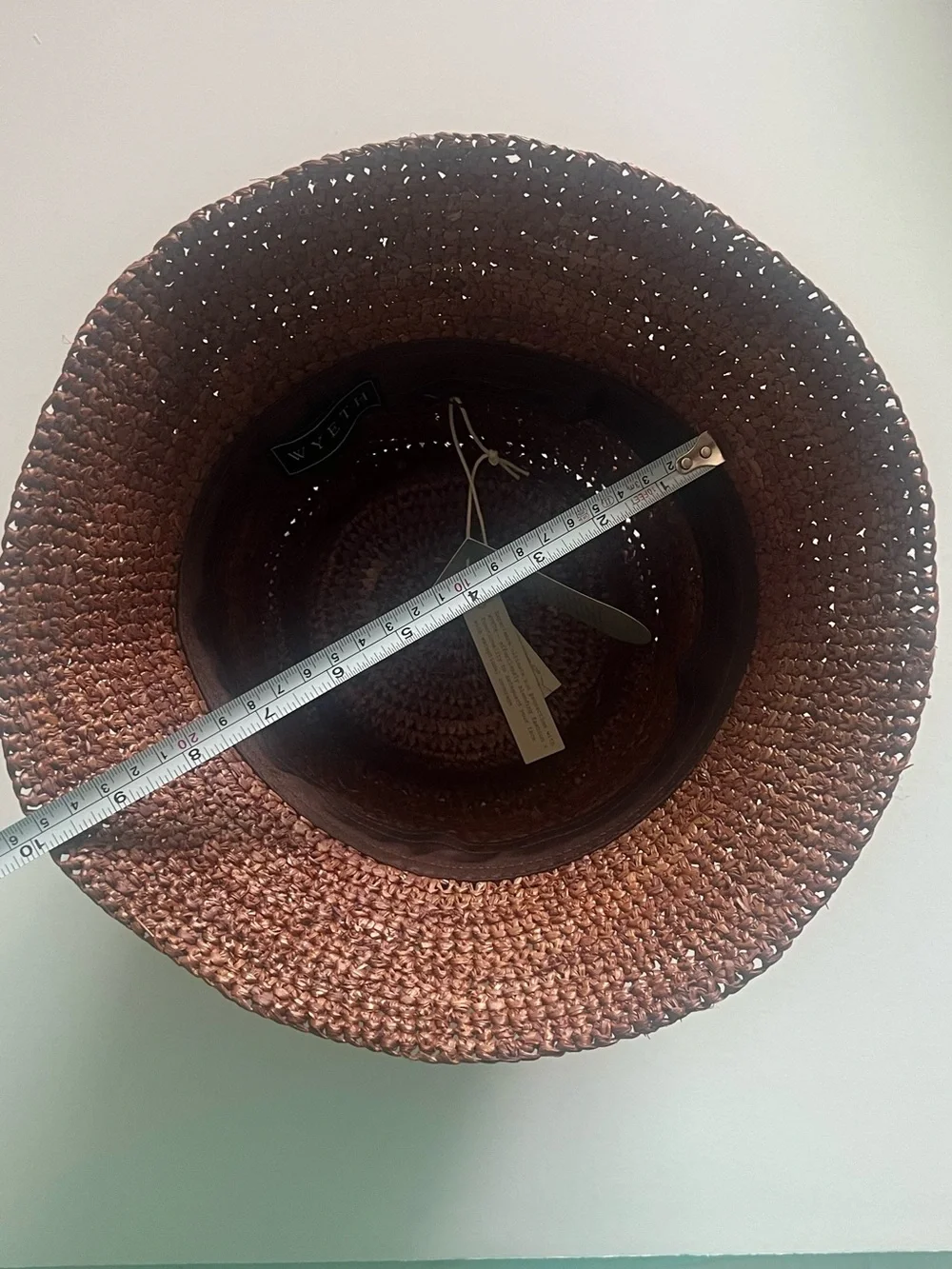{Wyeth} Brand New Brown Raffia Straw Bucket Hat