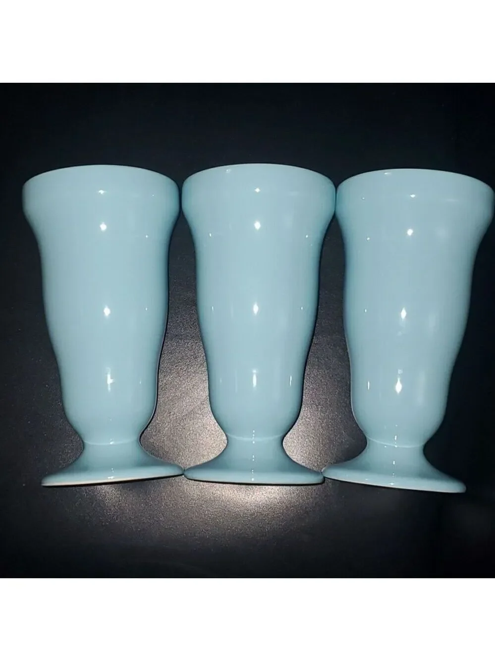 BIA Home Dining Drinkware ice Cream Sundae milkshake Set Curvy Blue Aqua Sexy