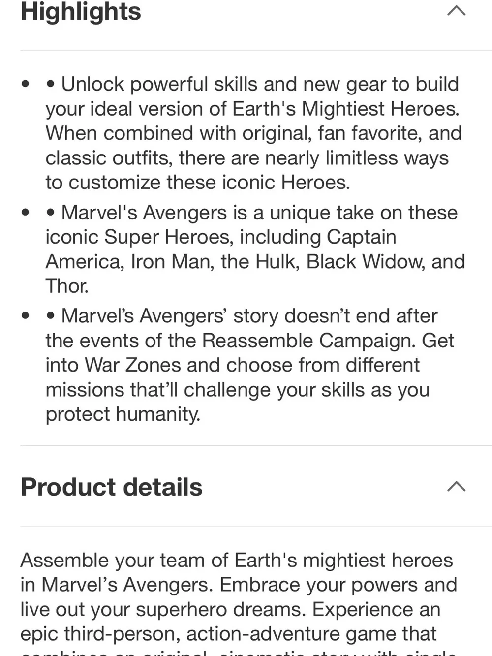 Marvel Avengers Xbox One Video Game