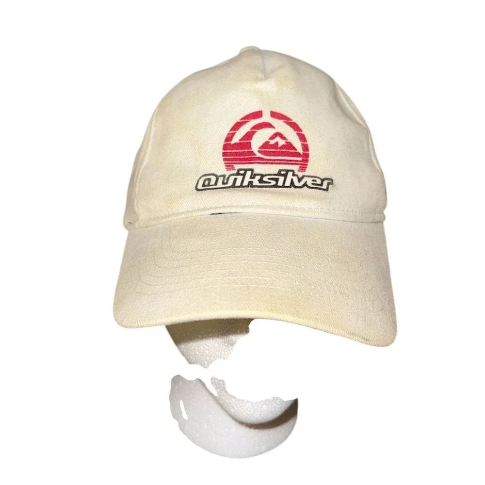 Quiksilver Beige Snapback Hat Unisex‎ Adjustable Surf Cap OSFA