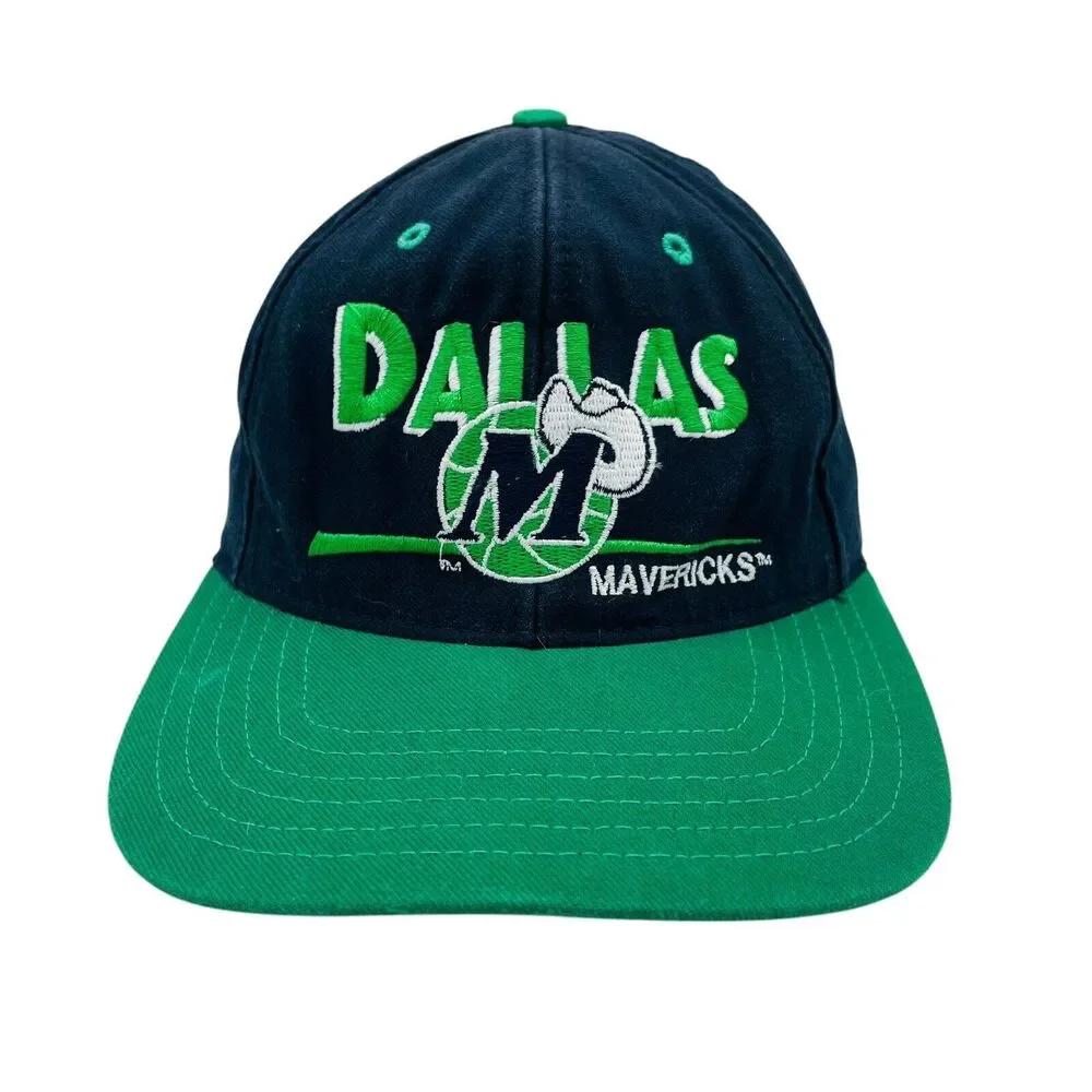 Rare 1990s Vintage Dallas Mavericks NBA Basketball Snapback Hat Cap TWINS USA