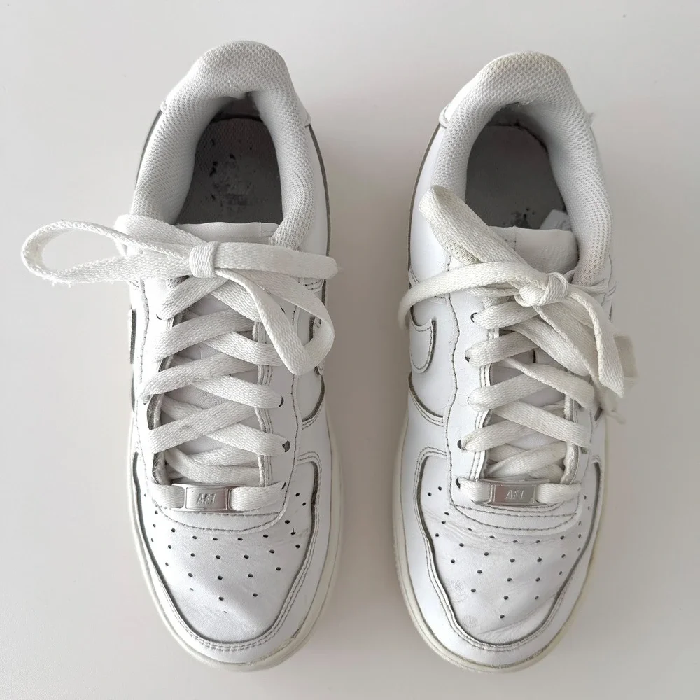 Nike Air Force 1 Low Kids White Leather Sneakers Shoes Size‎ 5.5 Youth