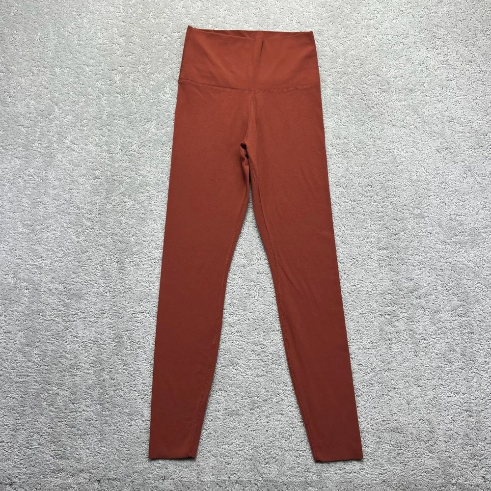 Nike Yoga Leggings Womens‎ Small Orange Rust High Waisted Dri-FIT 7/8 Fitness