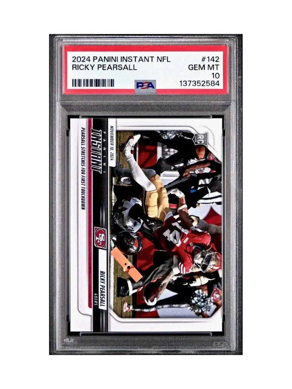 Ricky Pearsall Rookie 2024 Panini Instant NFL #142 PSA 10 Gem Mint