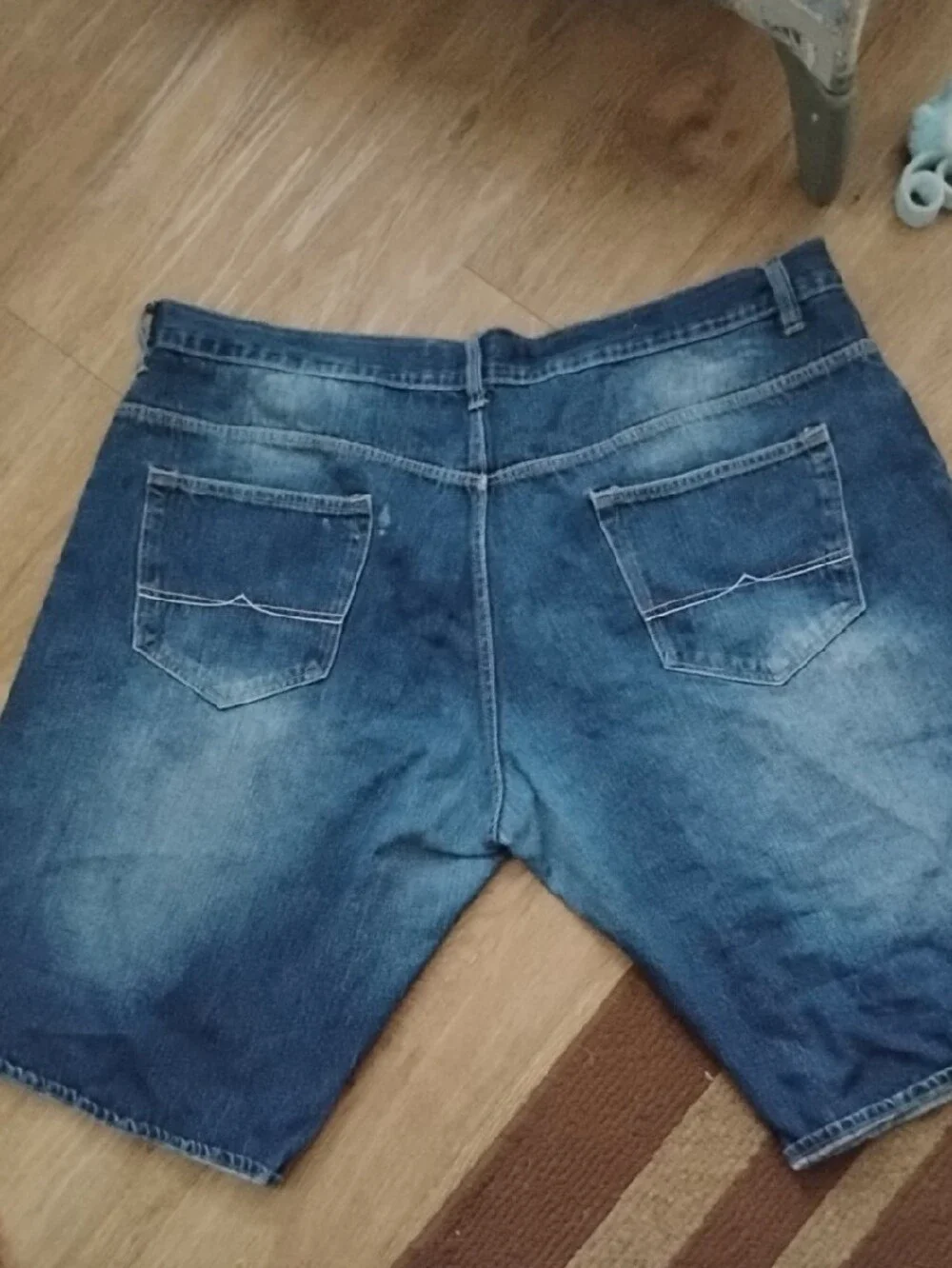 Avirex Men's Distressed Blue Denim Jean Shorts