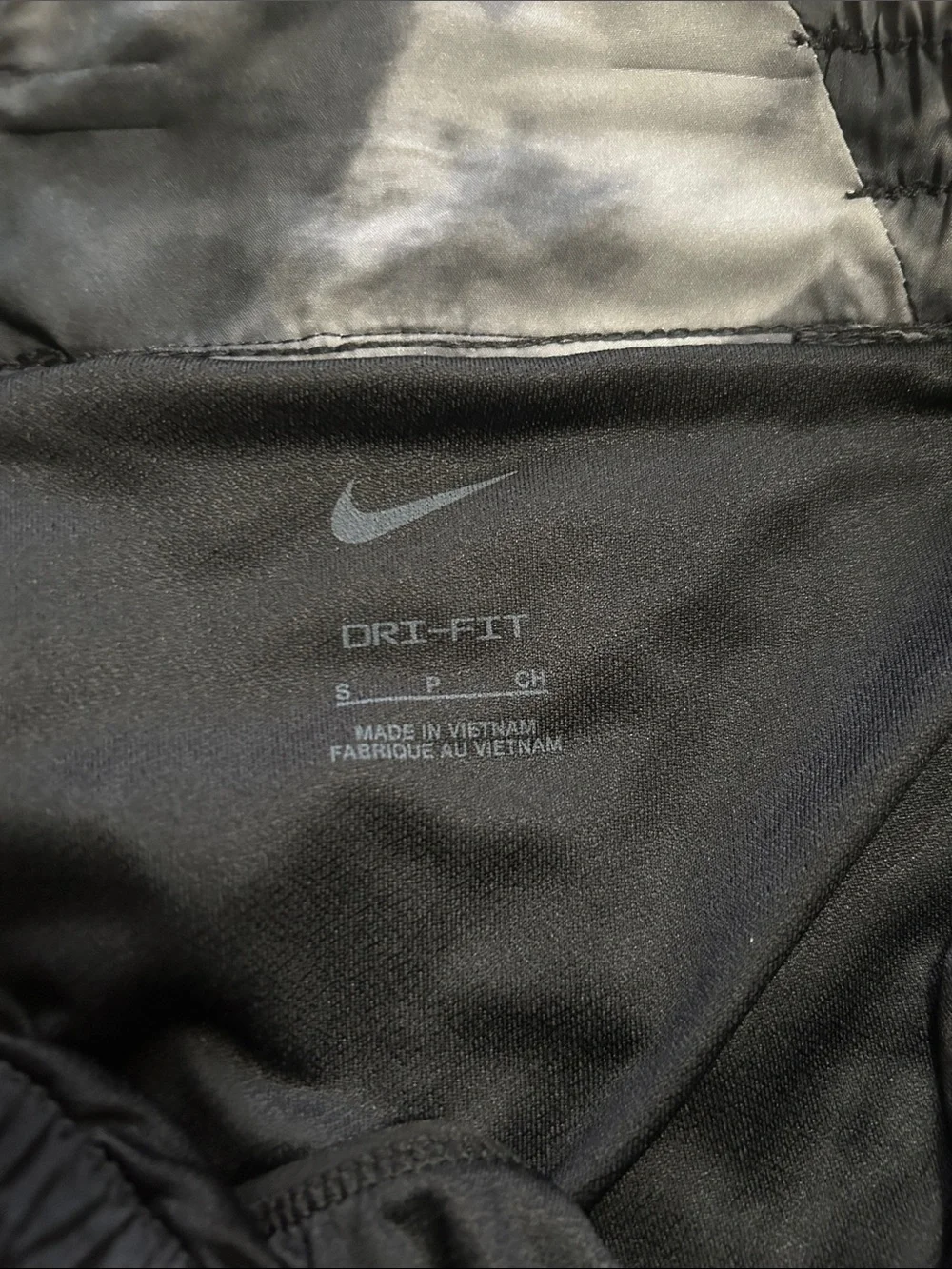 Nike Women's Black Gray Tie-Dye Dri-FIT Athletic Shorts