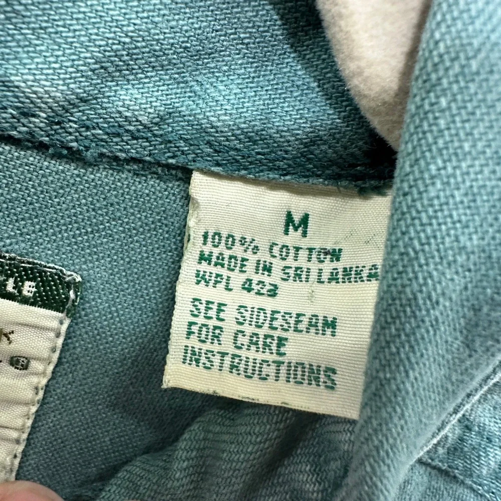Levi Strauss Mens Long Sleeve Button Down Shirt Teal Green Cotton Twill XL