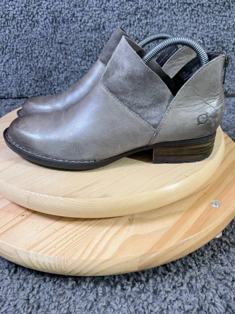 Born Boots Karava Womens Size 8.5 Suede Leather Gray Slip On Ankle Booties