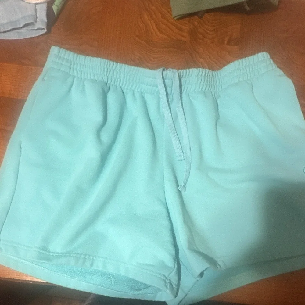 Champion Men's XL Blue Knit Athletic Shorts Drawstring Elastic Waist Logo