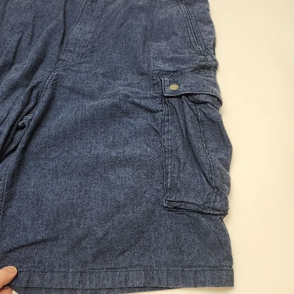 Levi's Cargo Shorts Men Sz 36 Flat Front Blue Textured Chino 11