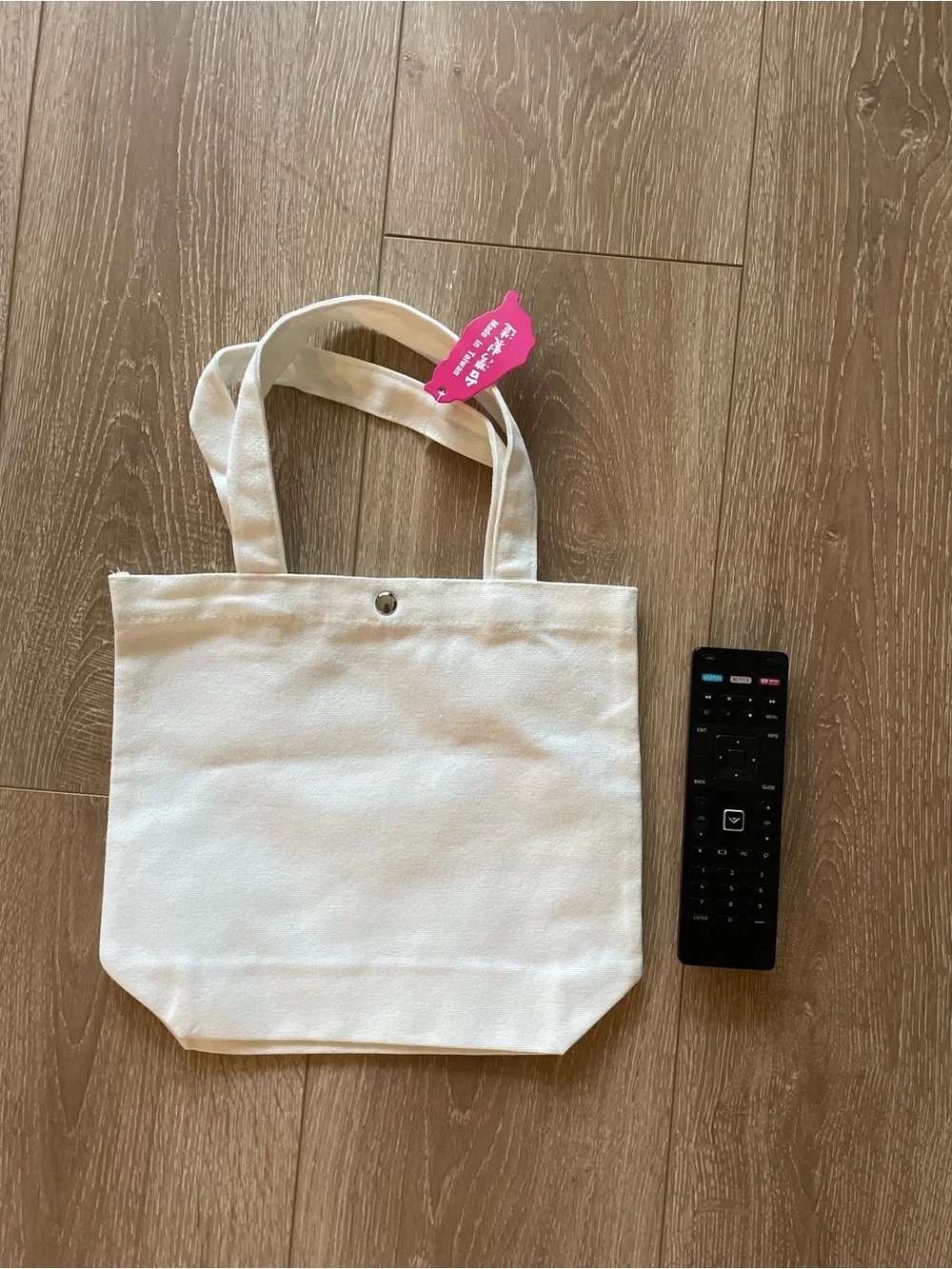 NWT Small Canvas Tote Bag with Cute Cat & Bubble Tea Print