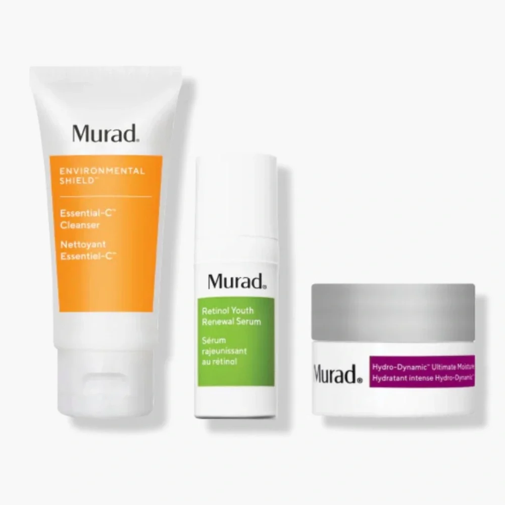 MURAD The Science Of Healthy Skin 3p Cleanser Retinol Serum Moisturizer $61 NIB