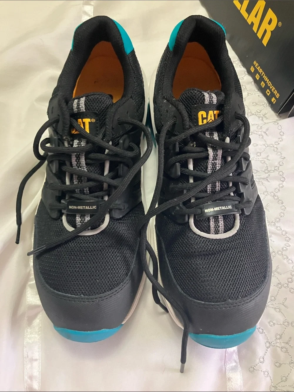 Caterpillar Black and Teal Athletic Sneakers