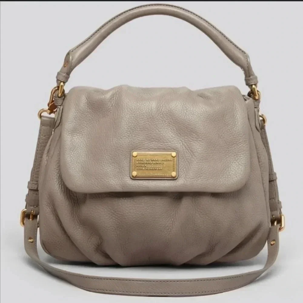 MARC JACOBS LIL UKITA DIRTY MARTINI TAUPE LEATHER CROSSBODY SHOULDER BAG