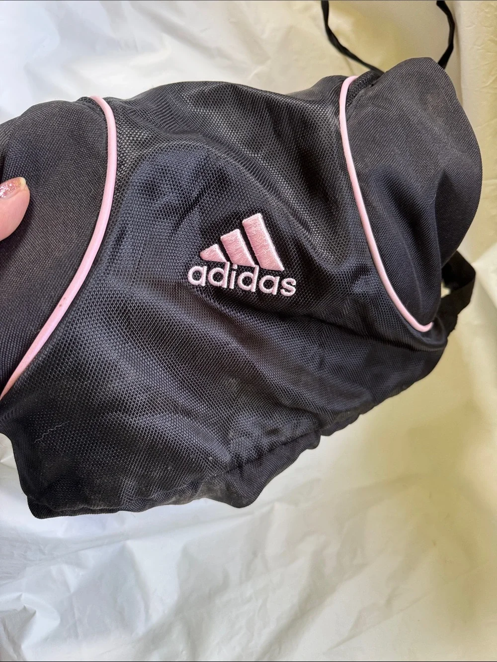 Adidas Black Lightweight BackPack With Pink Cute❤️