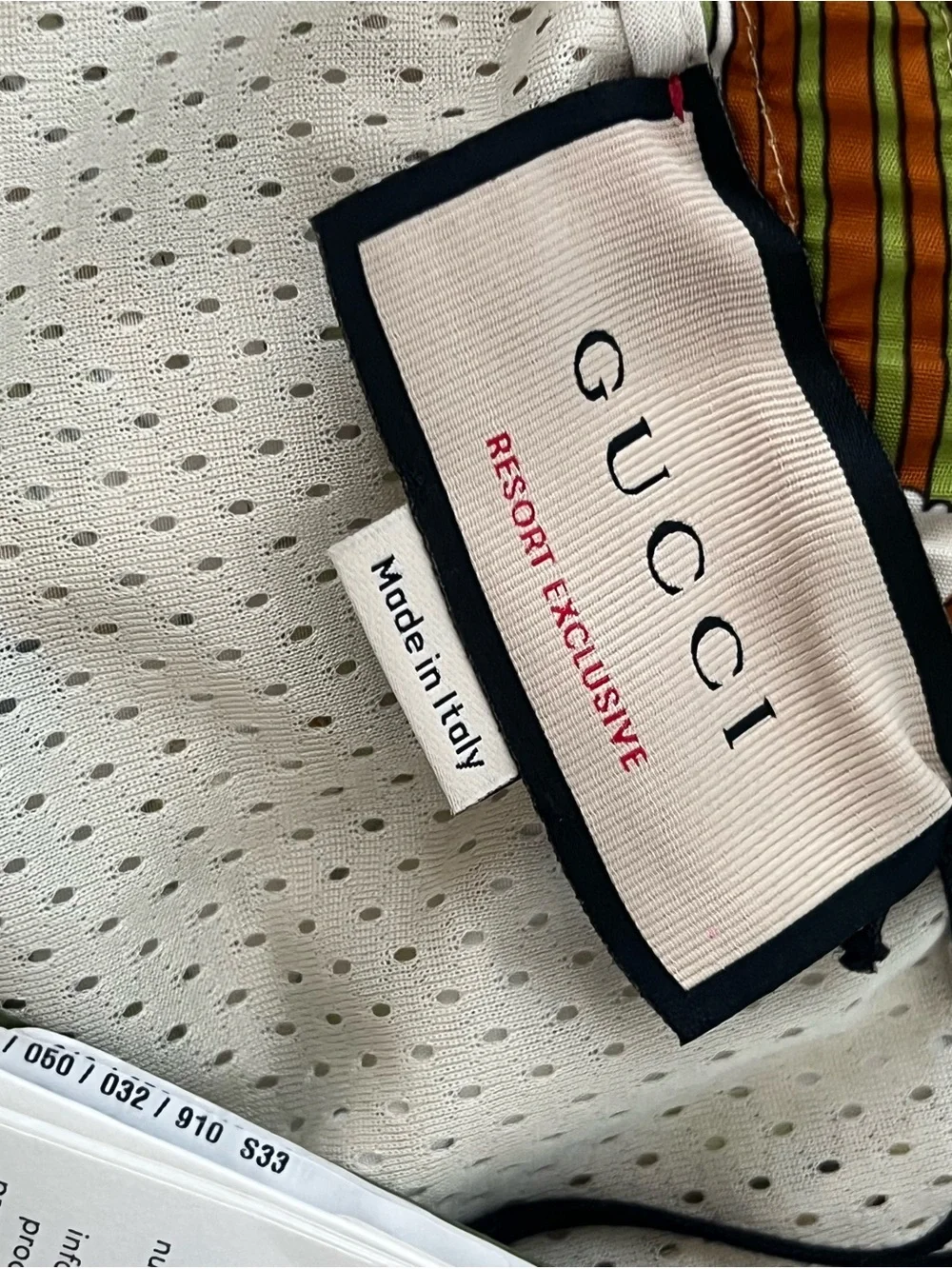 Gucci Brown Green Wave-Print Men's Hybrid Shorts