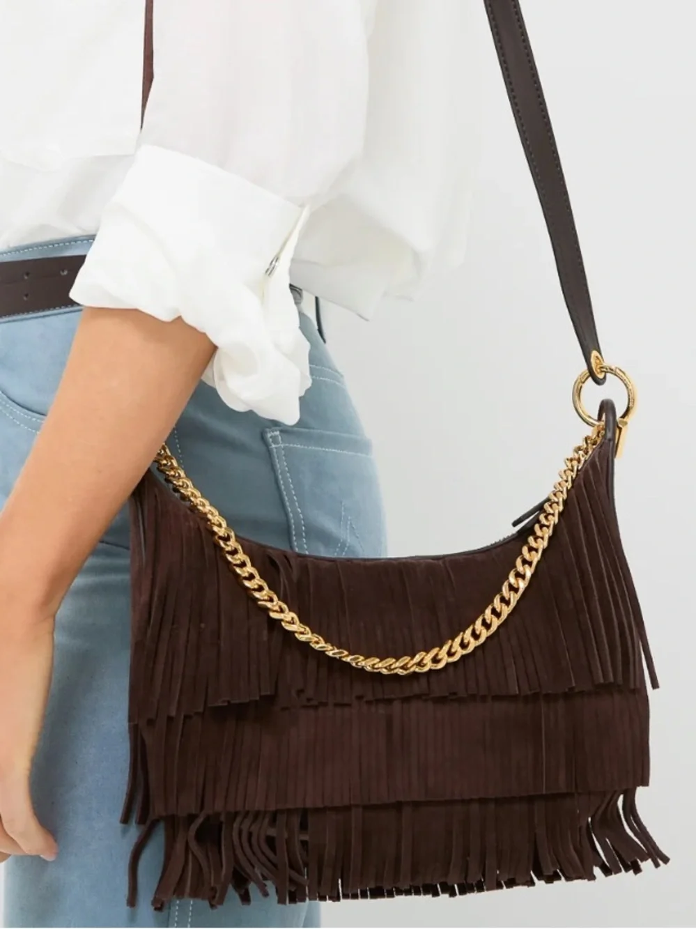 VERONICA BEARD Coachella Suede Fringe Shoulder Bag NWT $650!!