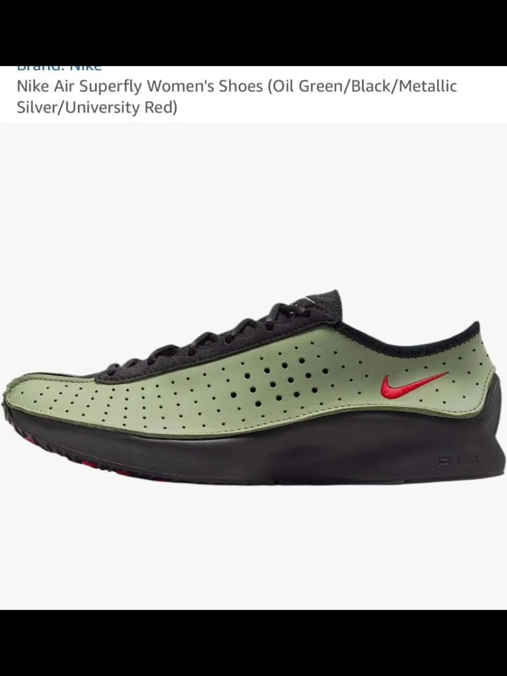 Nike Black and Sage Green Perforated Sneakers