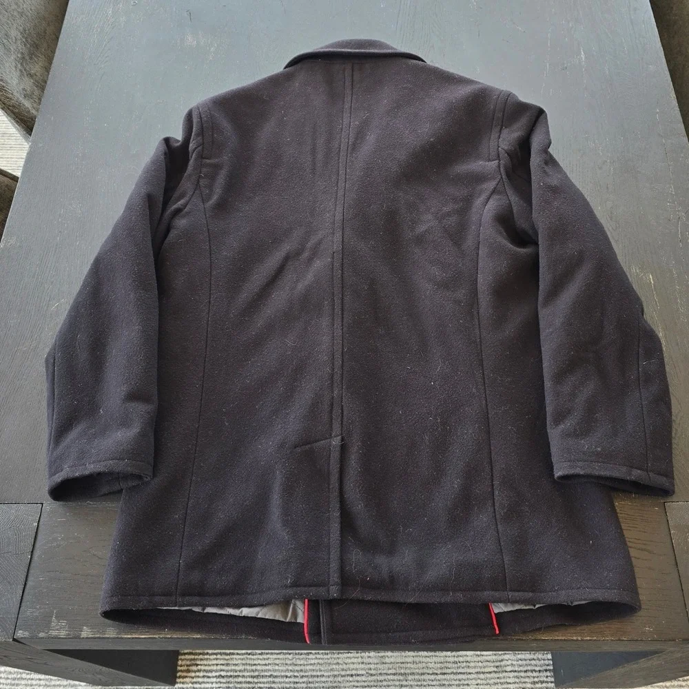 J.Crew Mens Wool Thinsulate Pea Coat Navy Blue Style‎ 65263 Medium FA04