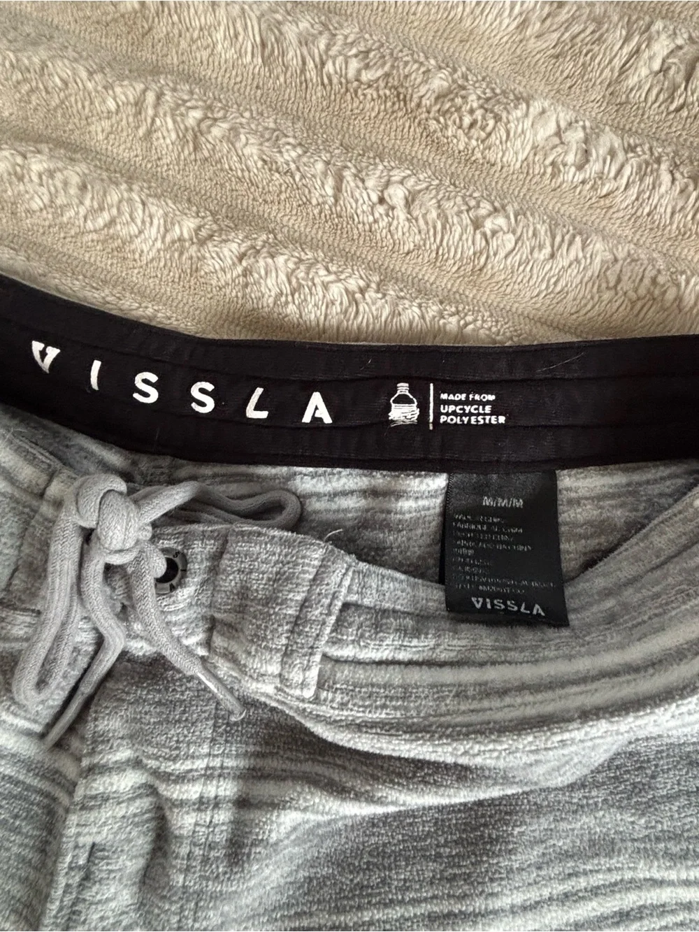 VISSLA Light Gray Terry Pull-On Shorts with Drawstring