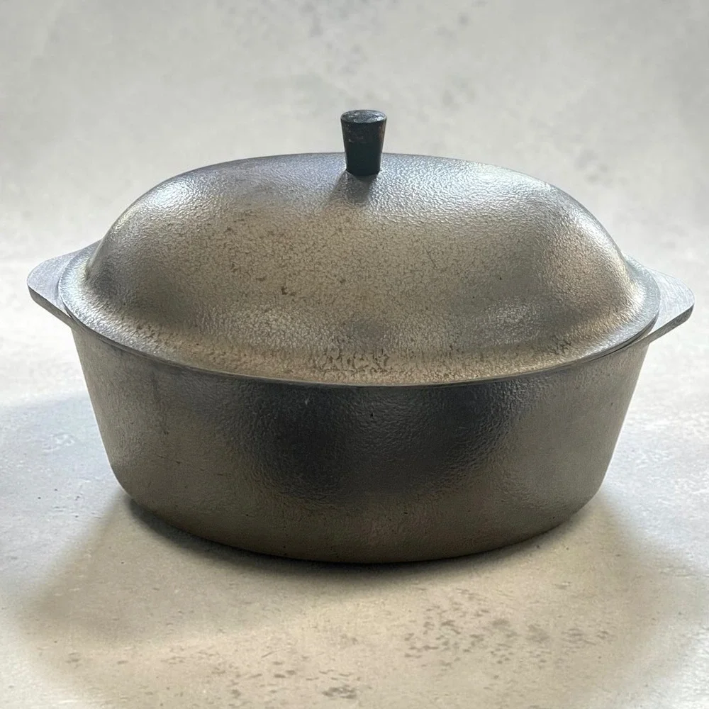 Vintage Hammercraft Cookware Cast Aluminum Oval Dutch Oven Roaster with Lid