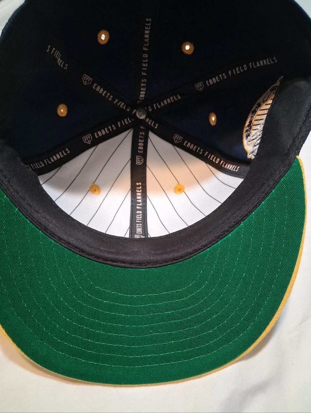 Ebbets Field Flannels Newark Eagles Fit Hat Navy Yellow 7 1/8 Vintage Baseball
