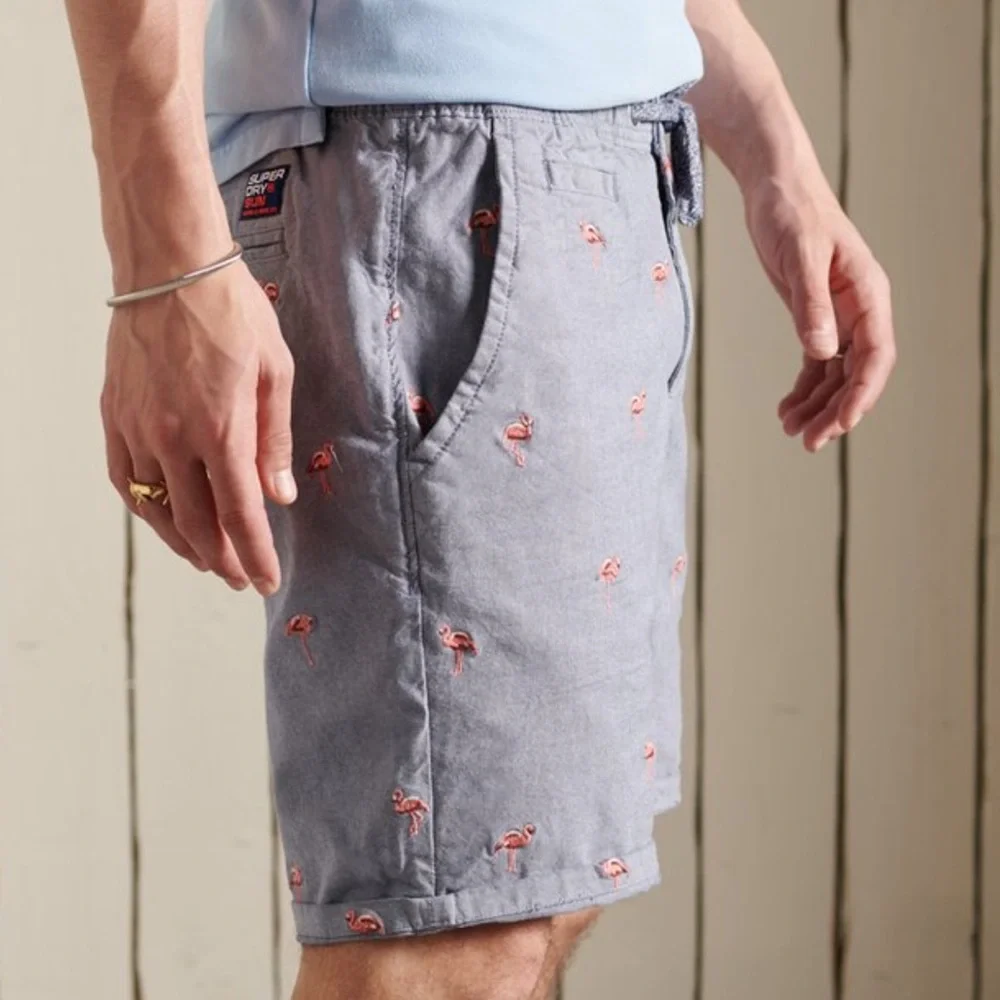 Superdry Sunscorched Flamingo Embroidered Shorts Gray S