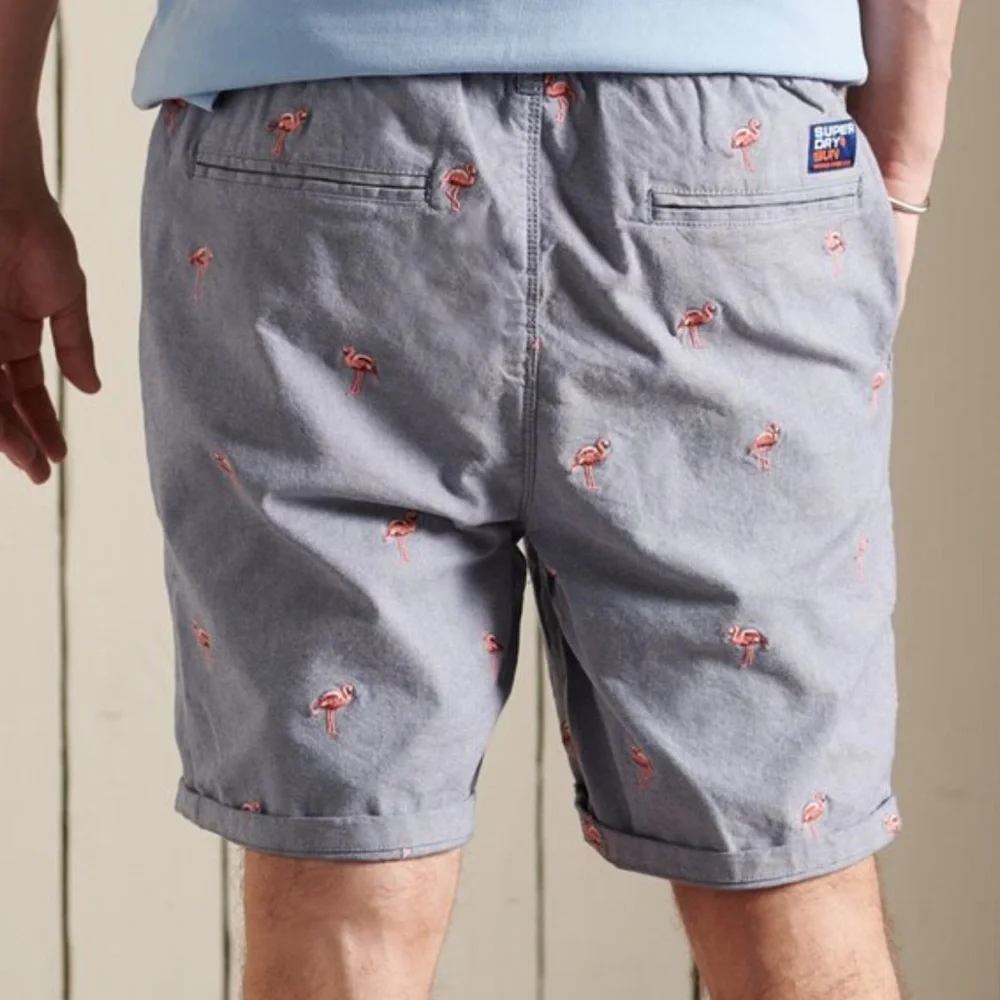 Superdry Sunscorched Flamingo Embroidered Shorts Gray S