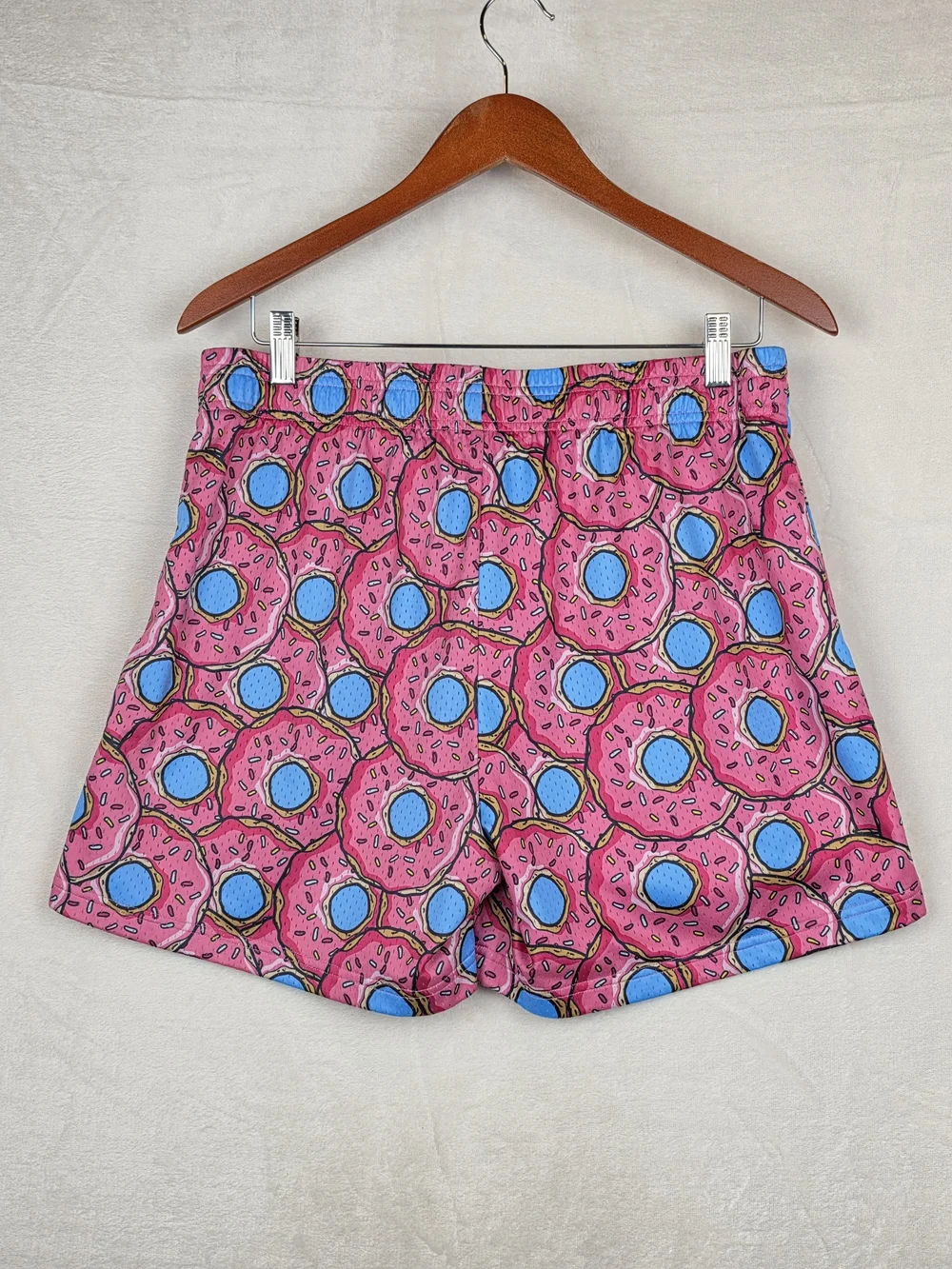 Donut Print Athletic Swim Shorts - Pink