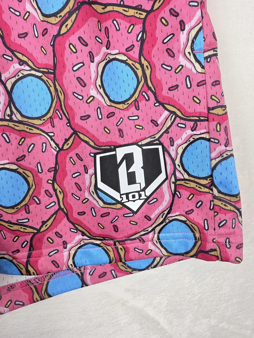 Donut Print Athletic Swim Shorts - Pink