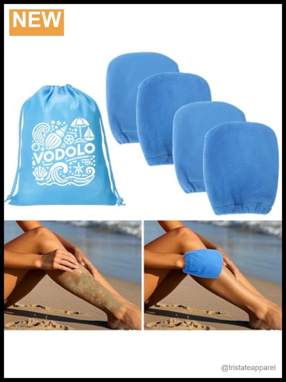2-in-1 Sand Remover, 4 Pack Sand Wipe Off Mitts for Beach, Wet Dry Use, Must