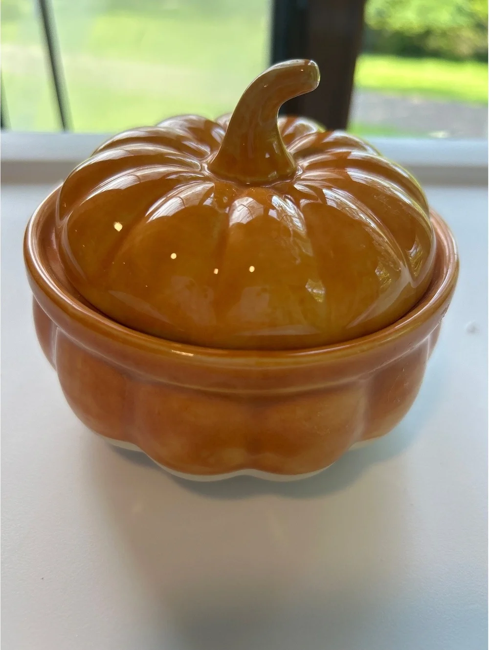 site🍁 Festive Fall Harvest Pumpkin Cocotte / Lidded Figural Bowl