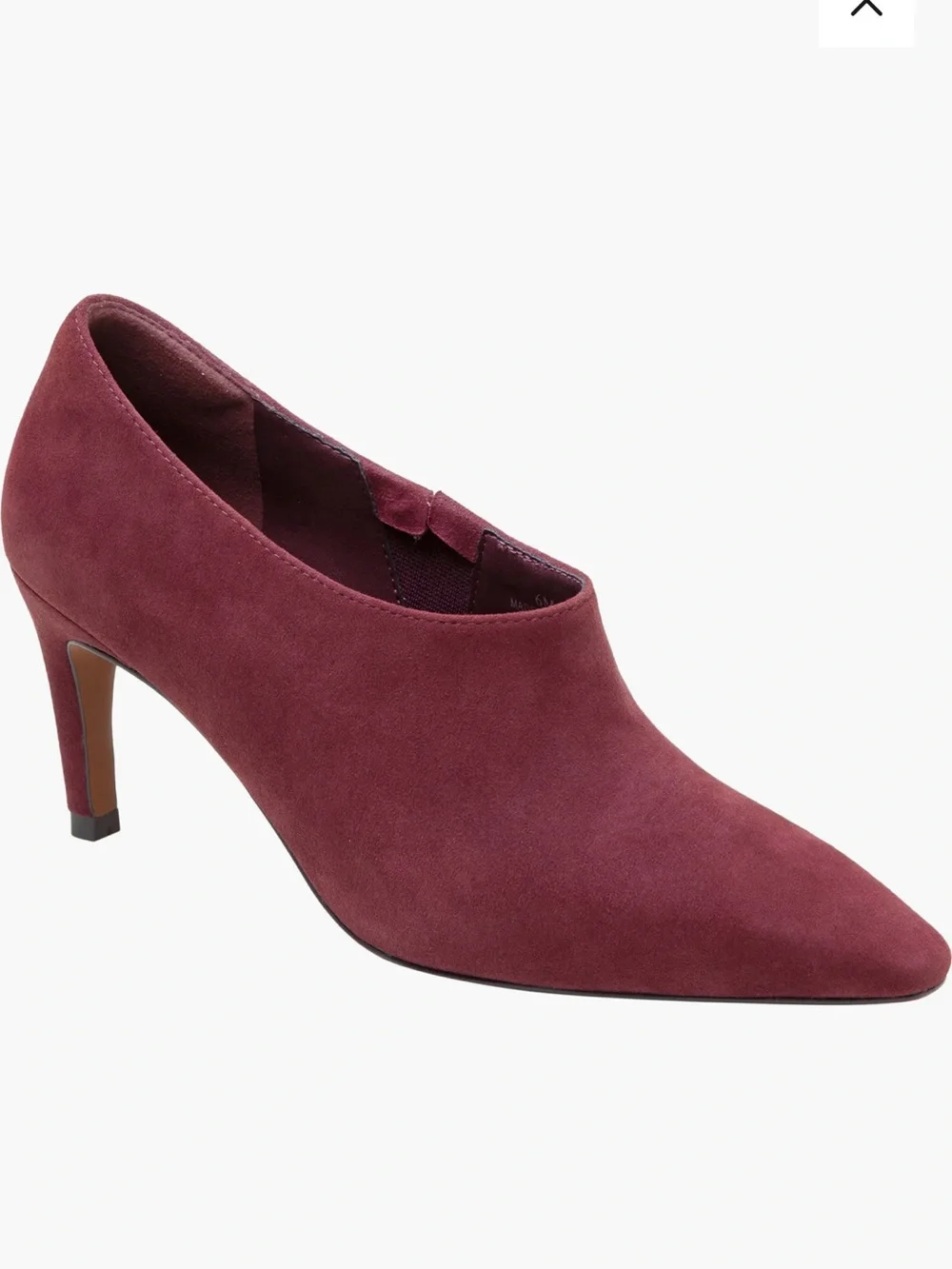 Linea Paolo Simone Burgundy Kid Suede Bootie Tapered Heel Pull On Style Size 9.5